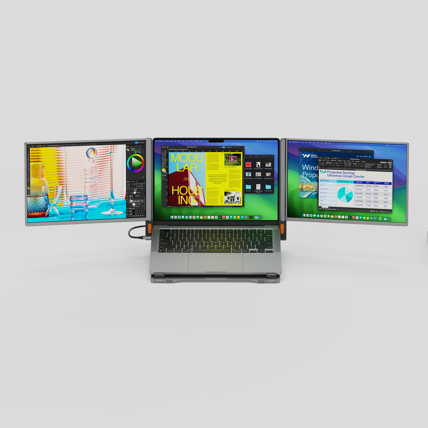 ACEELE: World First 4K Smart Portable Quad Monitor